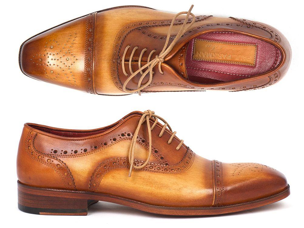 Paul Parkman ''024-TAN'' Tan Genuine leather Captoe Style Oxford Shoes.